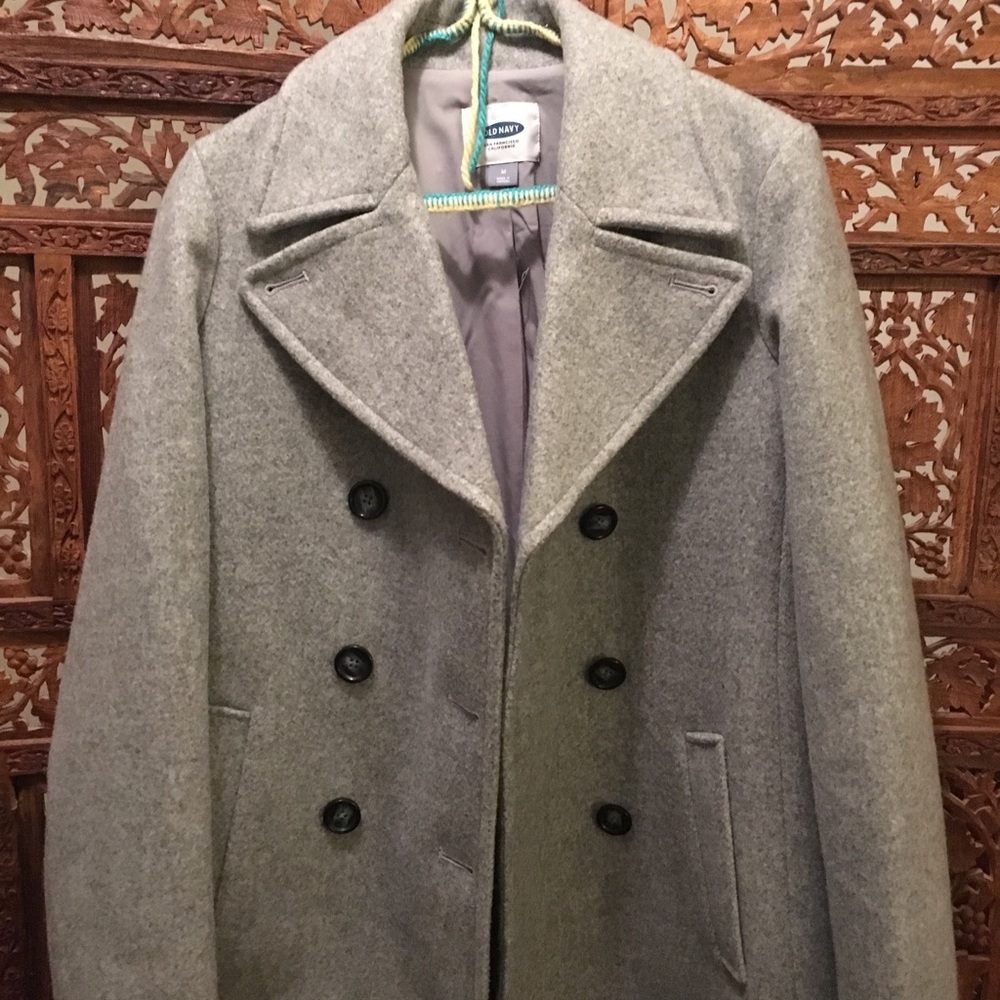 Grey Pea Coat Jacket